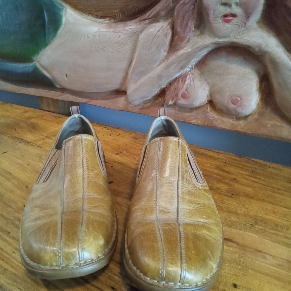 Rockport Men's Size 11 Cognac Brown Leather Slip-On Shoes